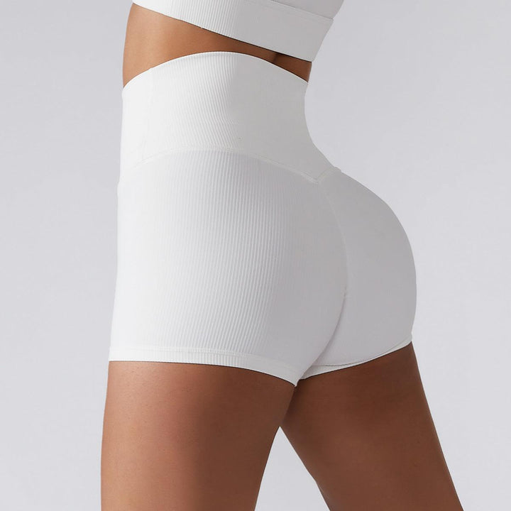 High-Waisted Ribbed Fitness Shorts – Butt-Lifting
