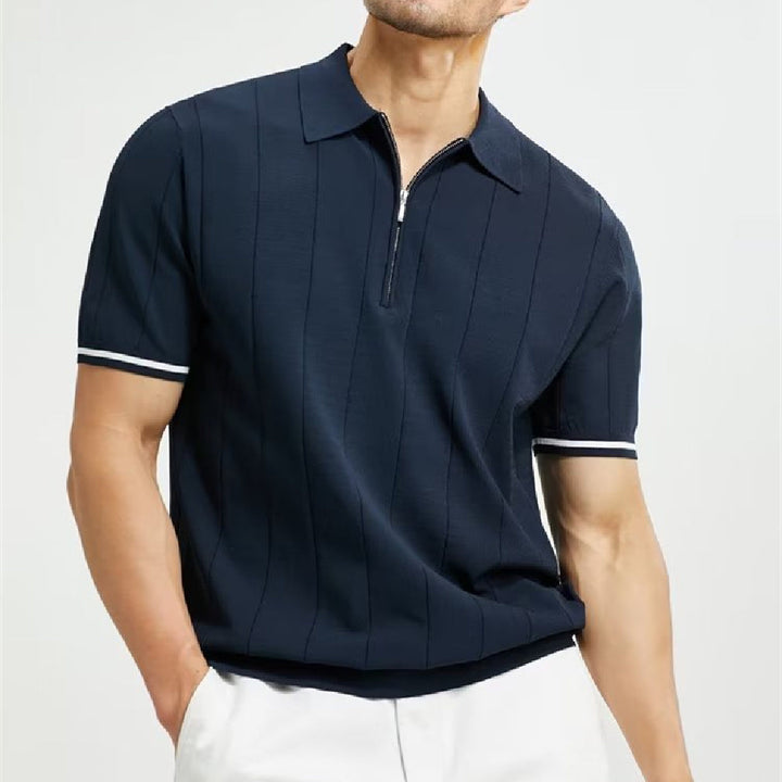 Men’s Summer Polo Zipper Short Sleeve Shirt