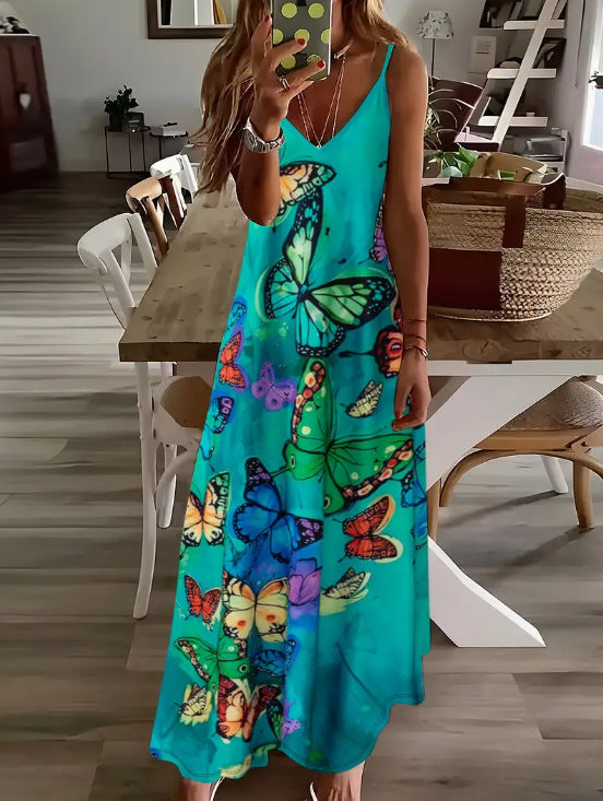 Women’s Spring & Summer Sling Dress – Digital Print