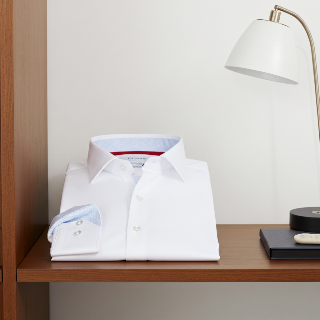 Kenneth Cotton Knit-Blend Button-Up Shirt – White Fitted