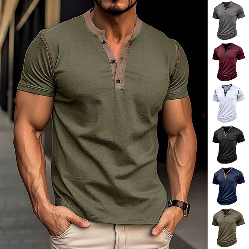 Men’s Summer Polo V-Neck Short Sleeve Shirt