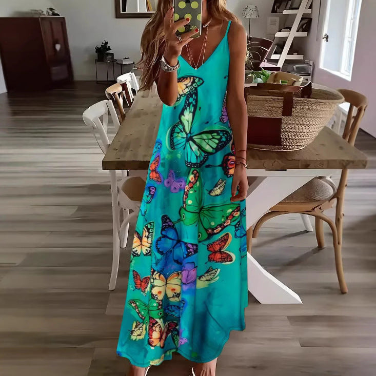 Women’s Spring & Summer Sling Dress – Digital Print