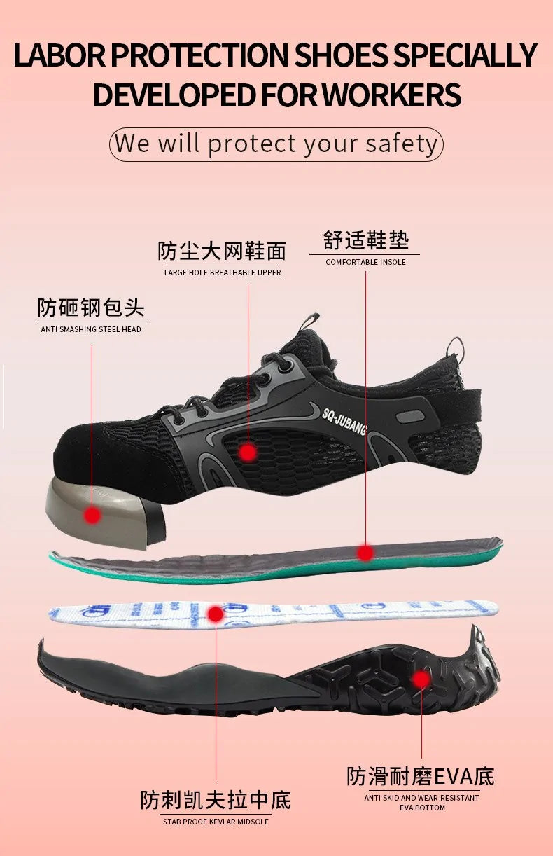 Breathable Anti-Collision Safety Shoes