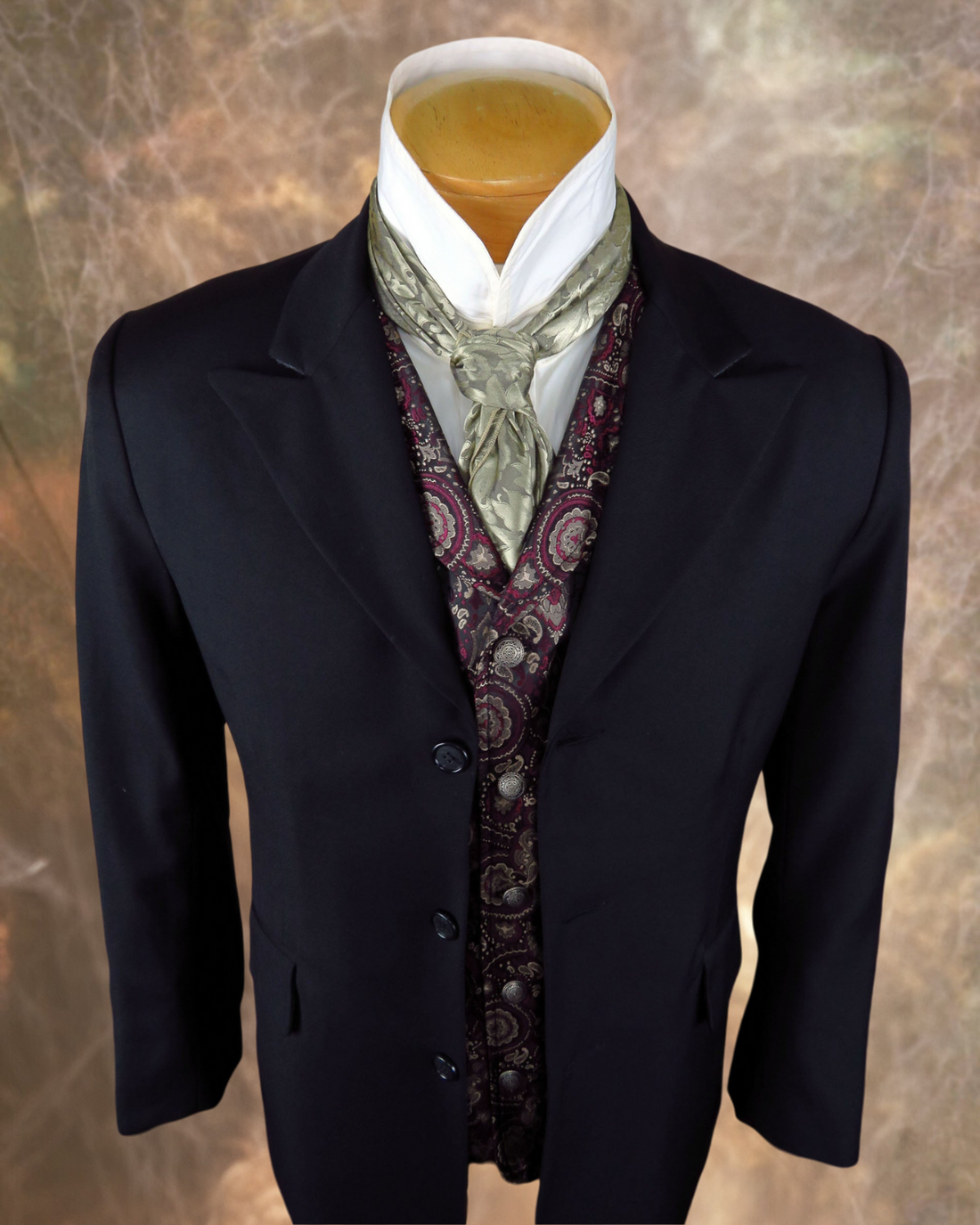 Men’s Black Gabardine Wool Town Coat – Western Blazer