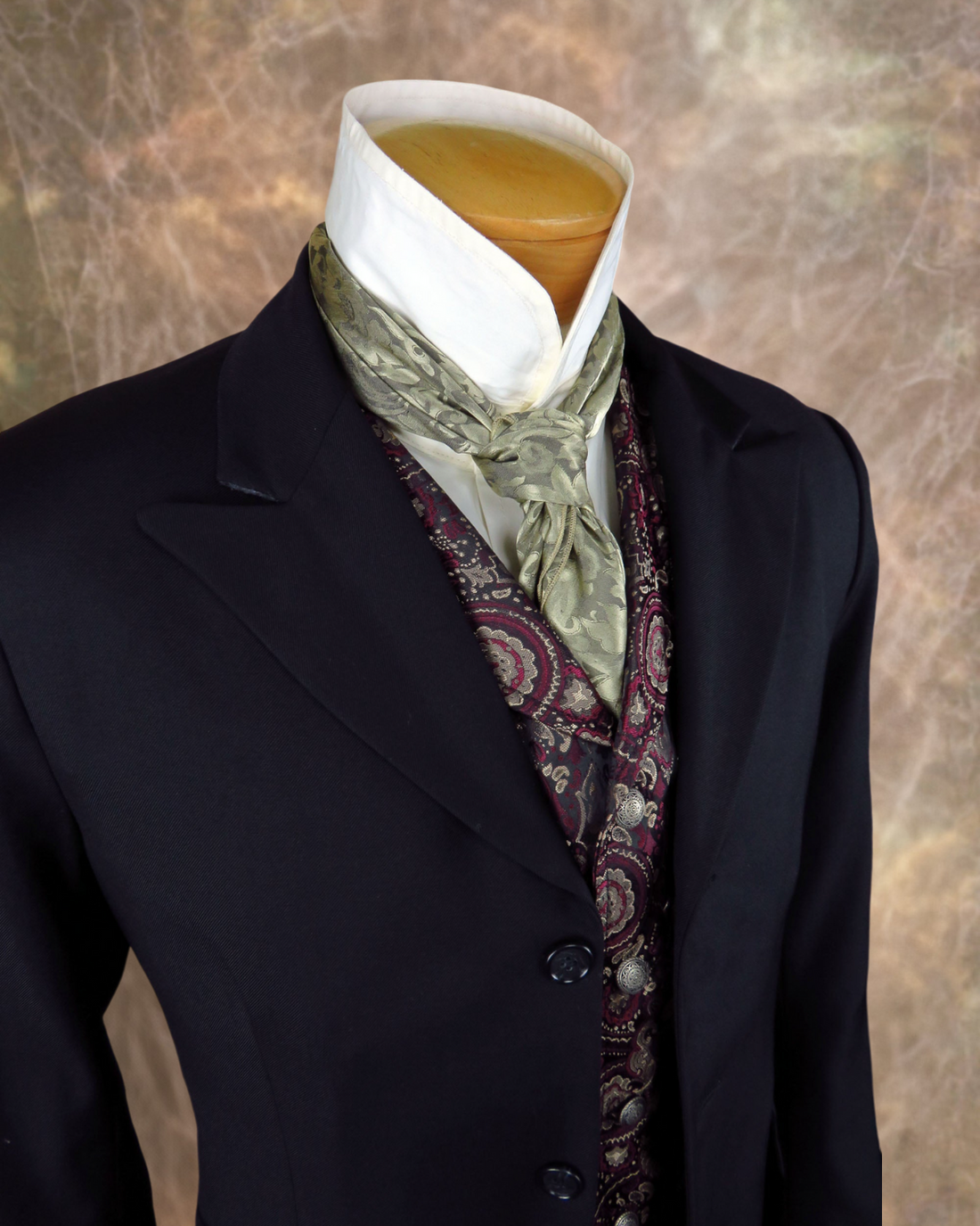 Men’s Black Gabardine Wool Town Coat – Western Blazer