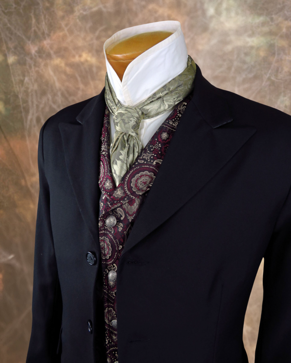 Men’s Black Gabardine Wool Town Coat – Western Blazer