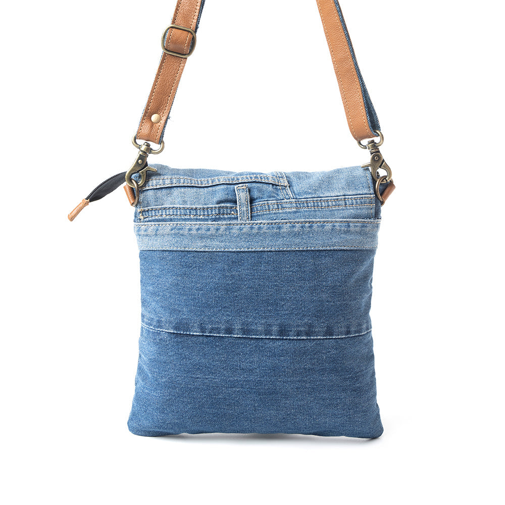 Myra Jaycee’s Upcycled Denim Crossbody Bag
