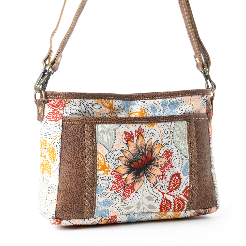 Myra MesaTrail Dahlia Floral Canvas Sling Bag