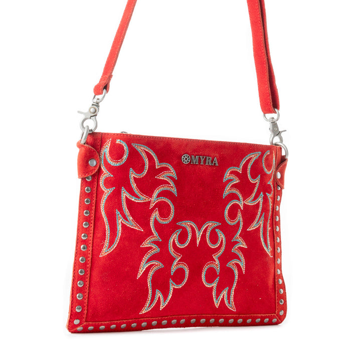 Myra Texas Rose Embroidered Leather Sling Bag – Suede