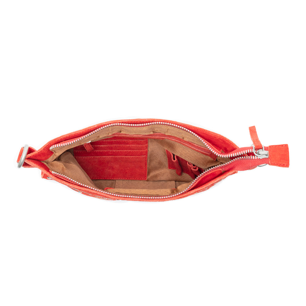 Myra Texas Rose Embroidered Leather Sling Bag – Suede