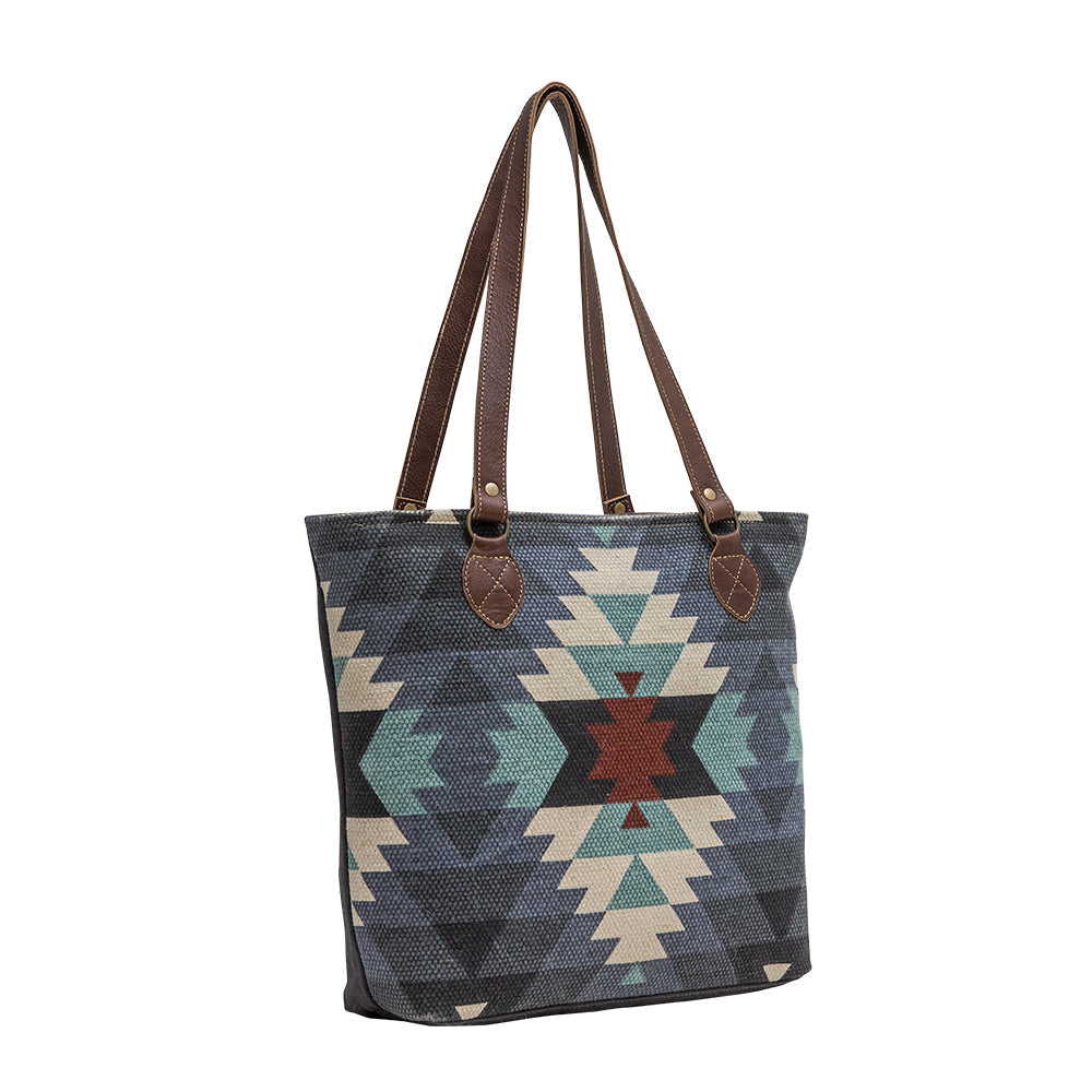 Myra Polos Aztec Canvas Tote – Tribal Print