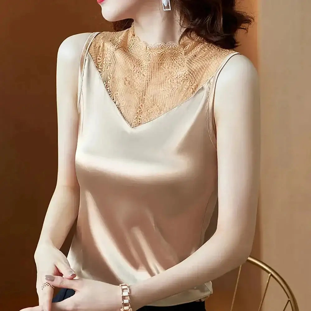 Women’s Silk Satin Sleeveless Vest Top – Summer 2024