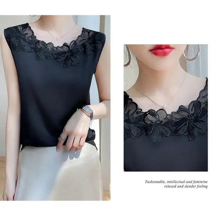 Women’s Silk Satin Sleeveless Vest Top – Summer 2024