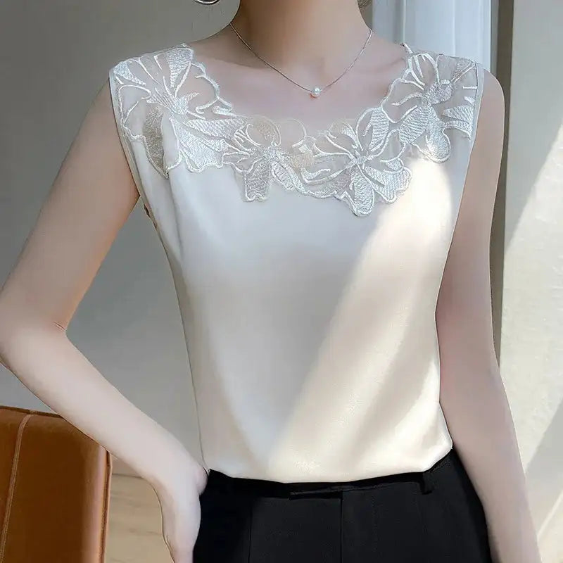 Women’s Silk Satin Sleeveless Vest Top – Summer 2024