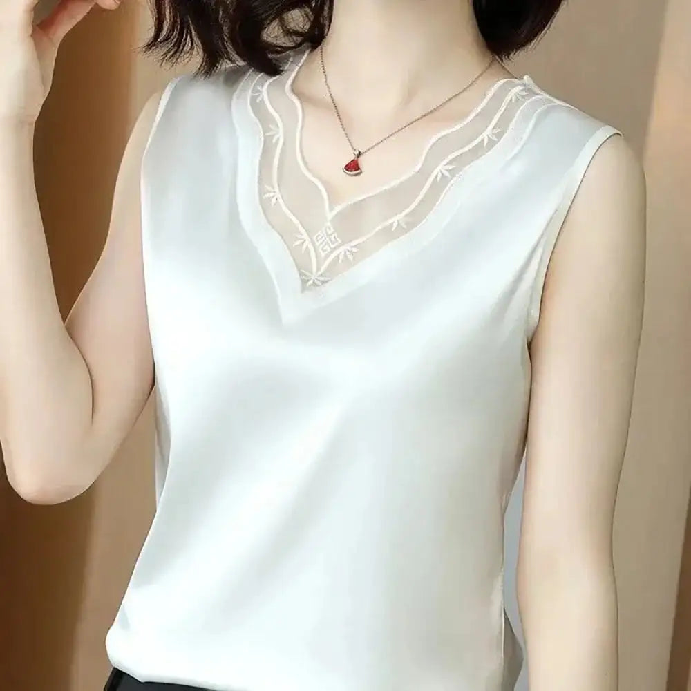 Women’s Silk Satin Sleeveless Vest Top – Summer 2024