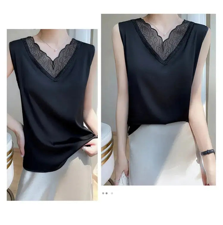 Women’s Silk Satin Sleeveless Vest Top – Summer 2024