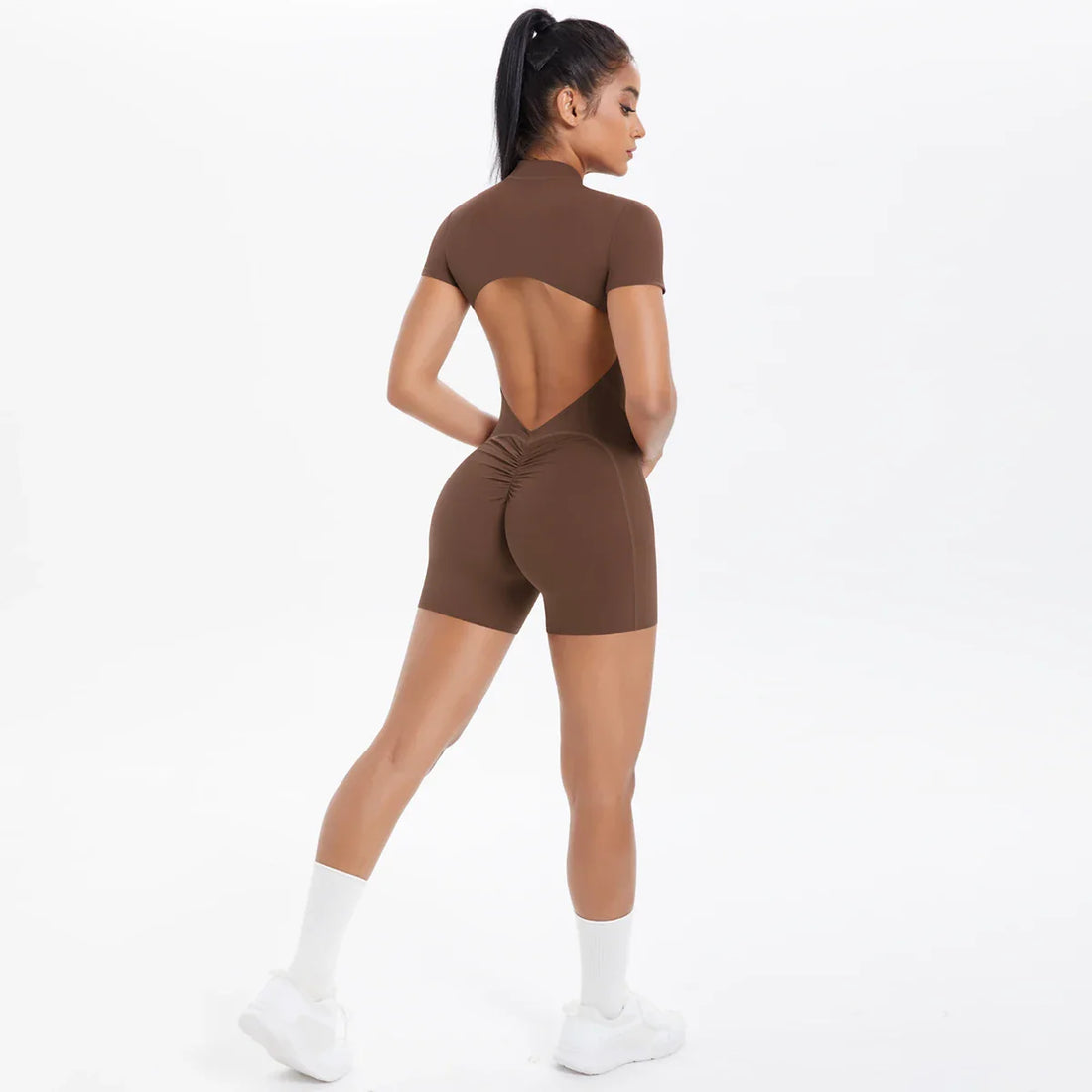 FlexiFit Backless Zip Jumpsuit – Women’s Yoga Wear