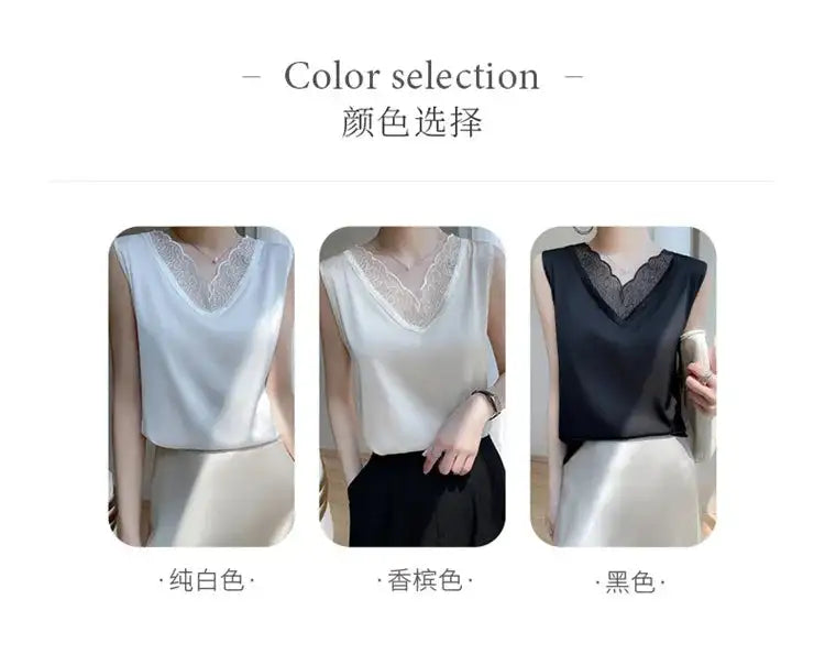 Women’s Silk Satin Sleeveless Vest Top – Summer 2024