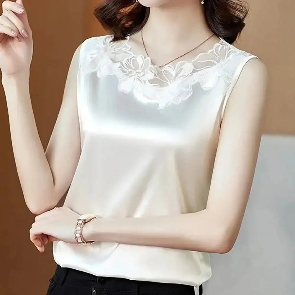 Women’s Silk Satin Sleeveless Vest Top – Summer 2024