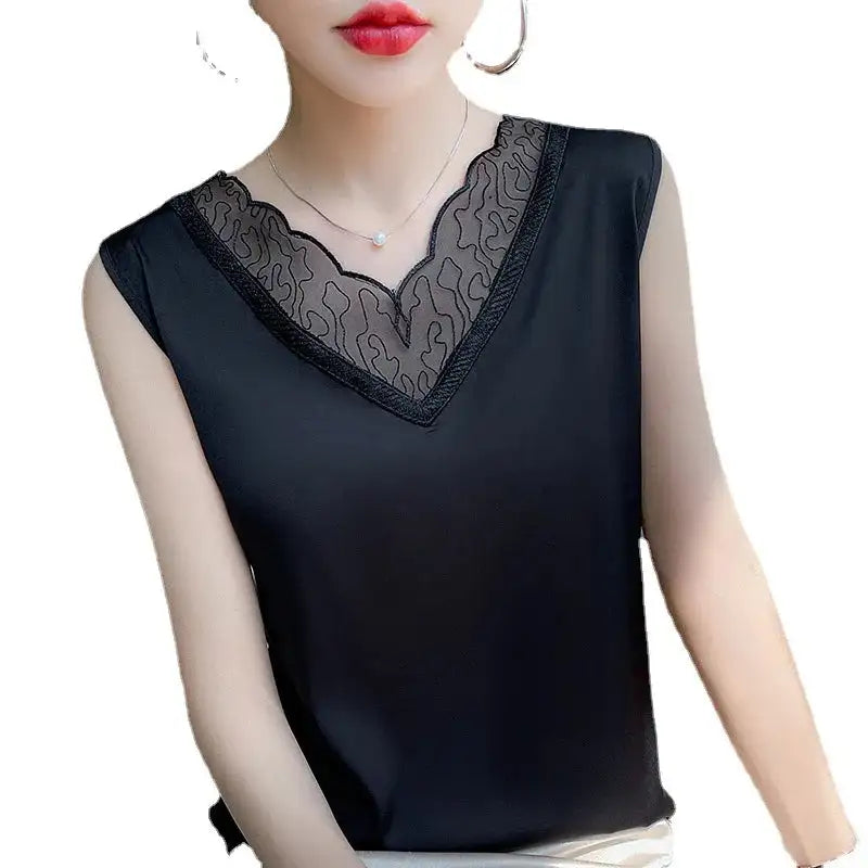 Women’s Silk Satin Sleeveless Vest Top – Summer 2024