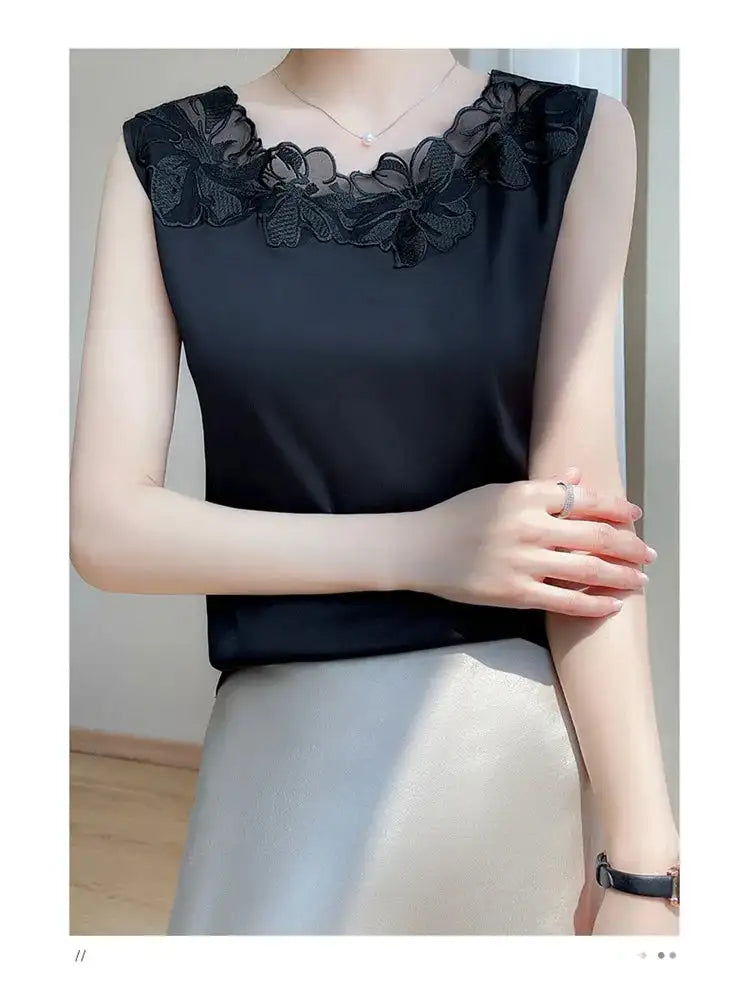 Women’s Silk Satin Sleeveless Vest Top – Summer 2024