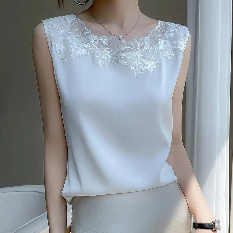 Women’s Silk Satin Sleeveless Vest Top – Summer 2024