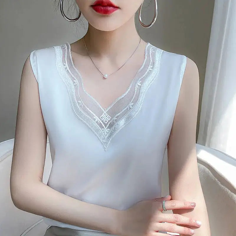 Women’s Silk Satin Sleeveless Vest Top – Summer 2024