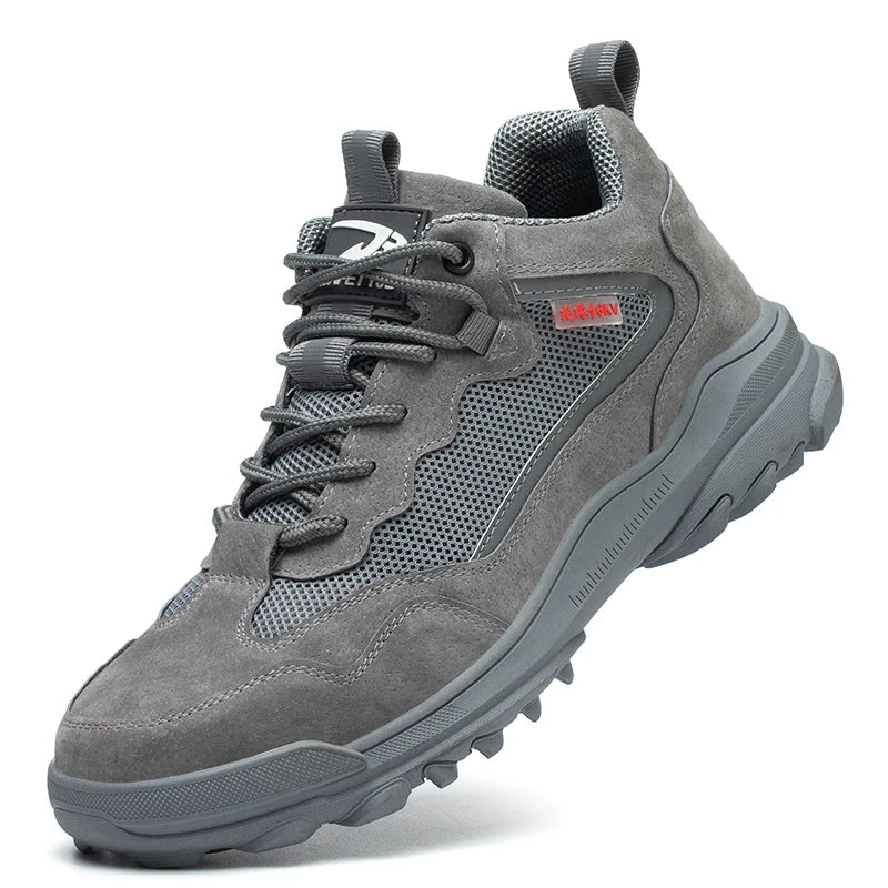 Men’s Reflective Steel Toe Work Boots – Cow Suede