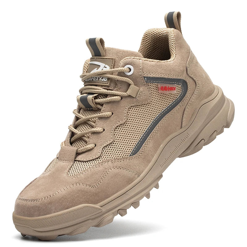 Men’s Reflective Steel Toe Work Boots – Cow Suede