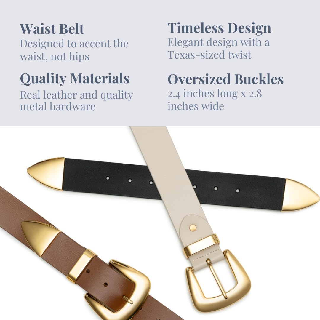 Double Buckle Western Belt – Women’s Fashion