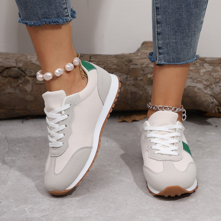 Women’s Round-Toe Lace-Up Sneakers – Thick Sole