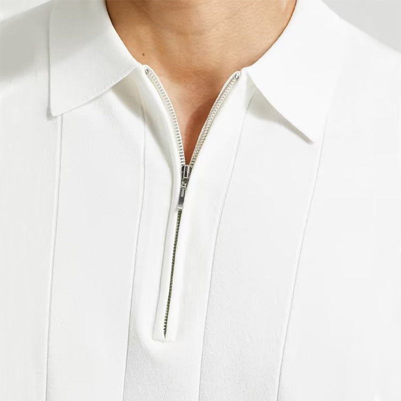 Men’s Summer Polo Zipper Short Sleeve Shirt