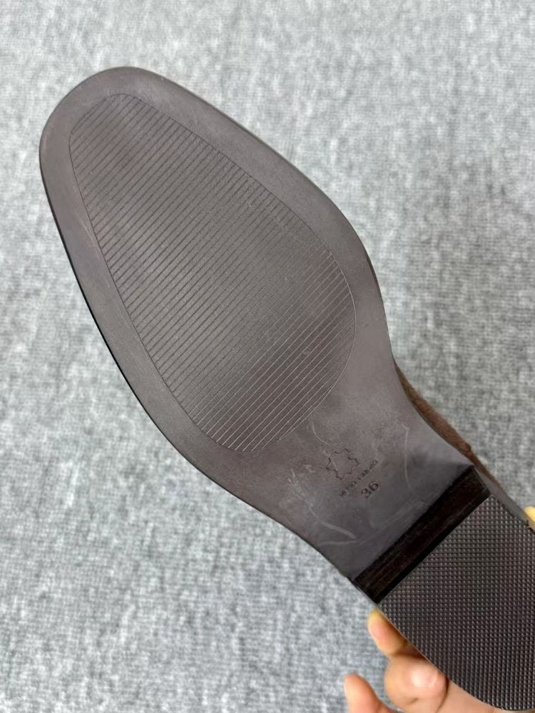 Women’s Retro Square-Toe Chunky Mid-Heel Boots