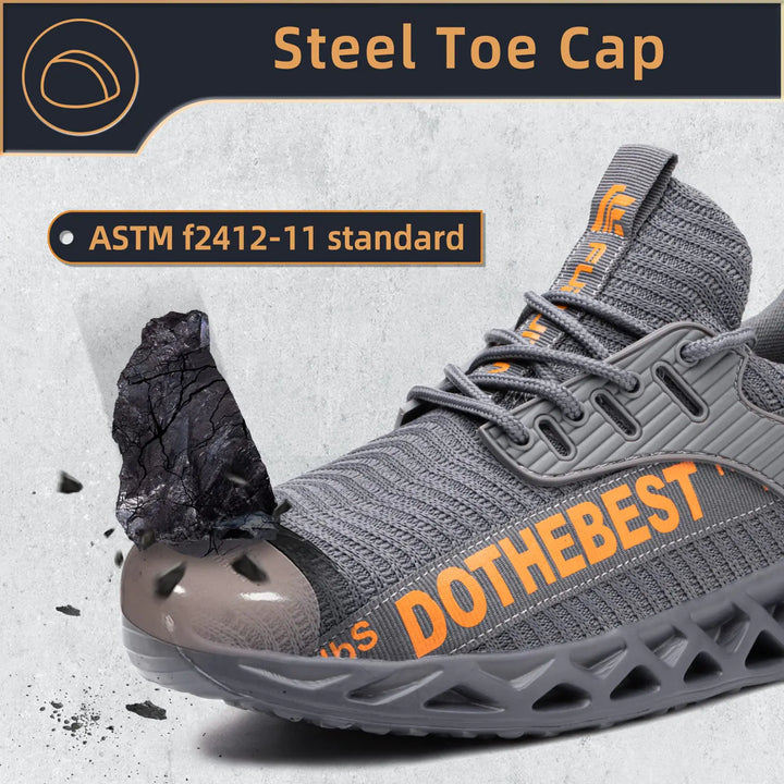 Furuian Steel Toe Waterproof Work Sneakers – Grey
