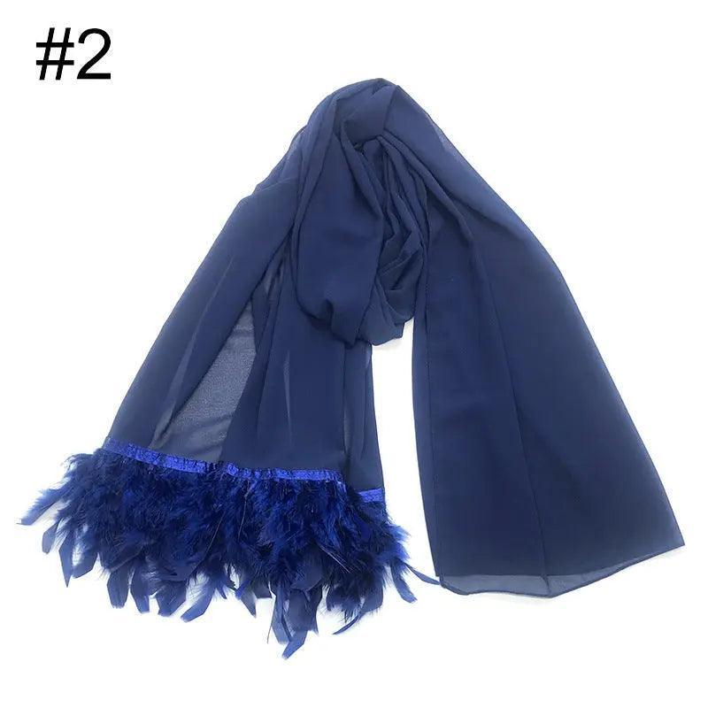 Chiffon Feather Scarf – Hijab Style