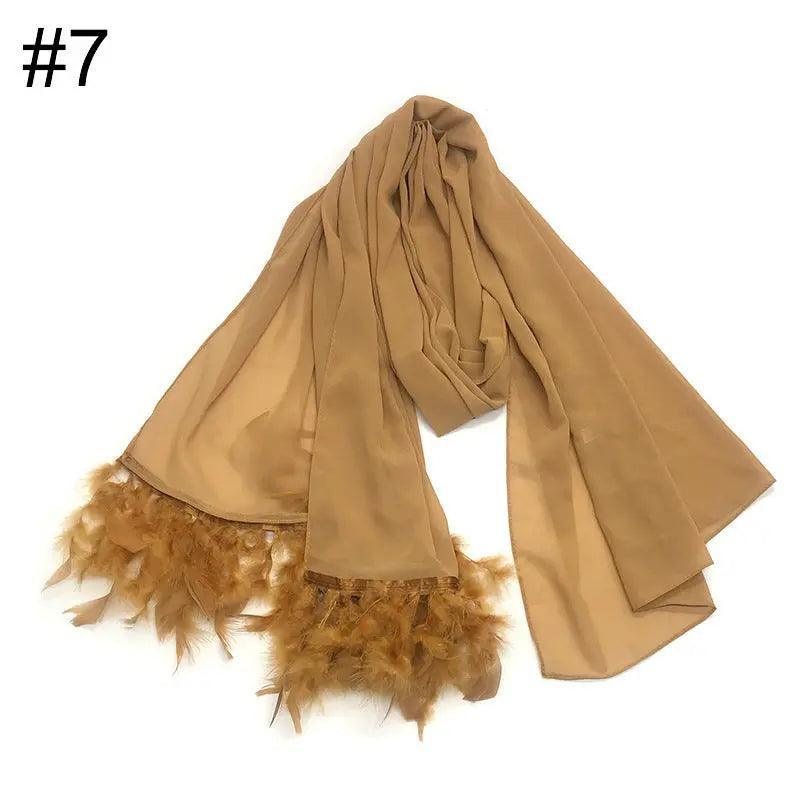 Chiffon Feather Scarf – Hijab Style