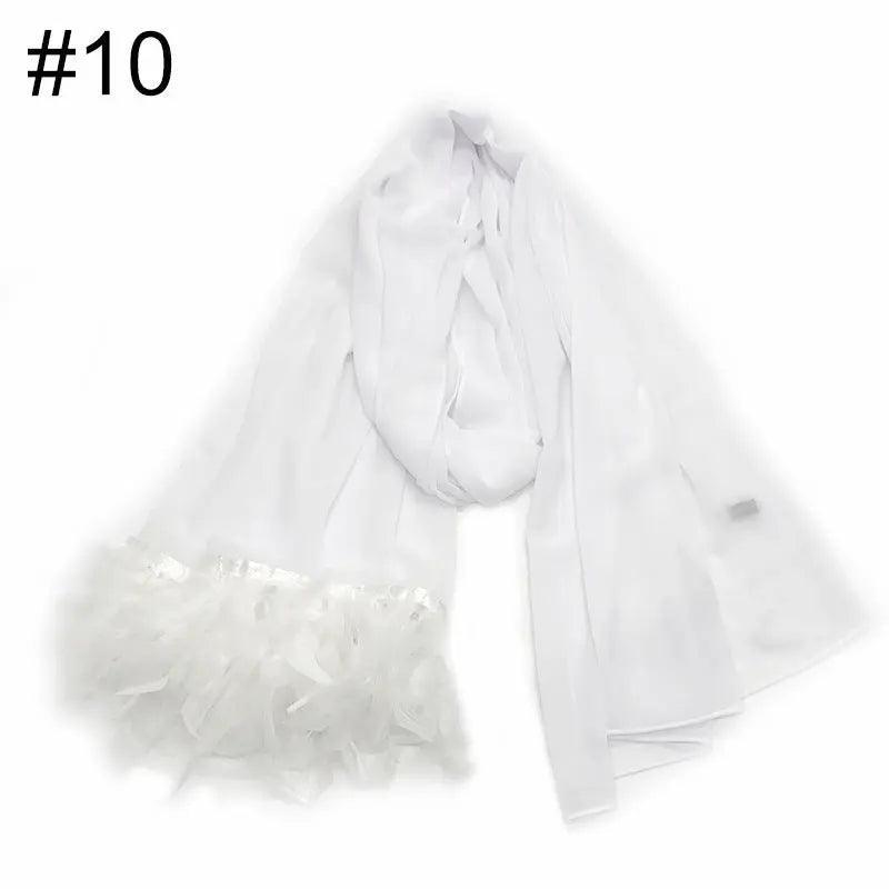 Chiffon Feather Scarf – Hijab Style