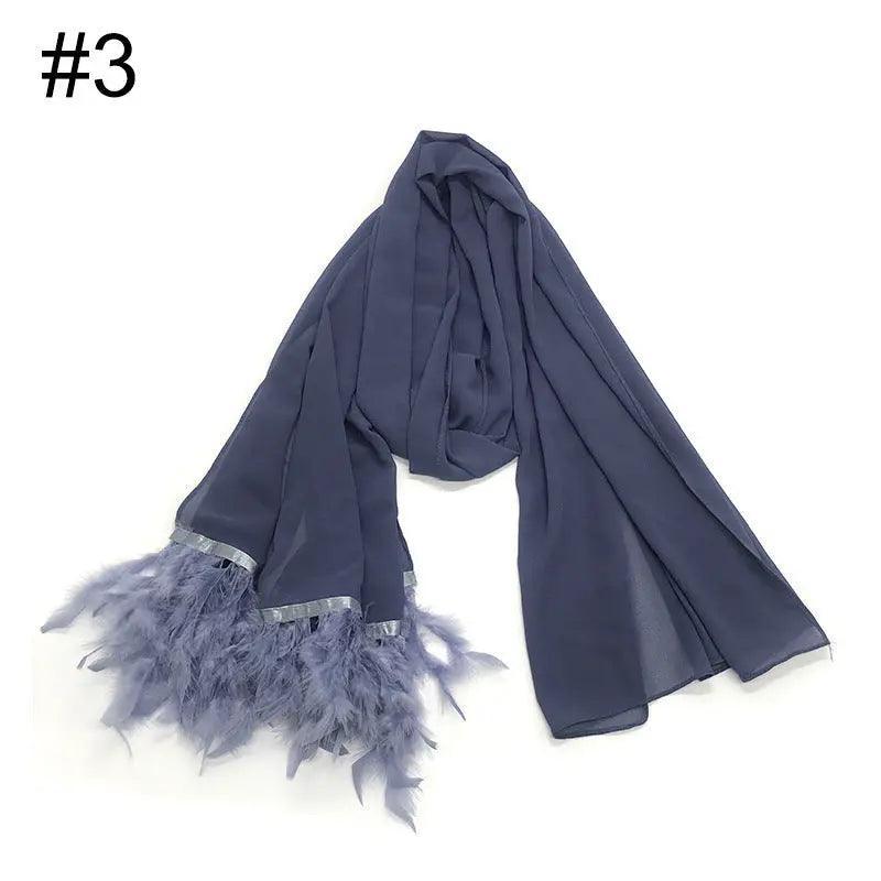 Chiffon Feather Scarf – Hijab Style