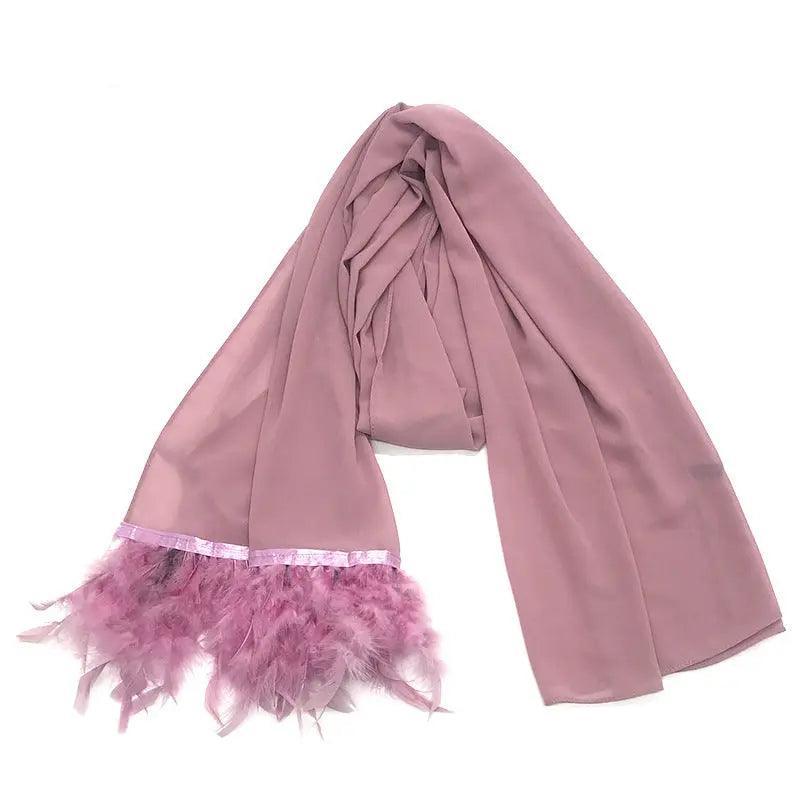 Chiffon Feather Scarf – Hijab Style