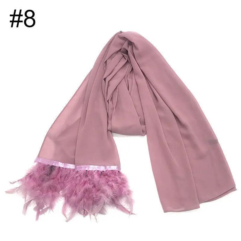 Chiffon Feather Scarf – Hijab Style