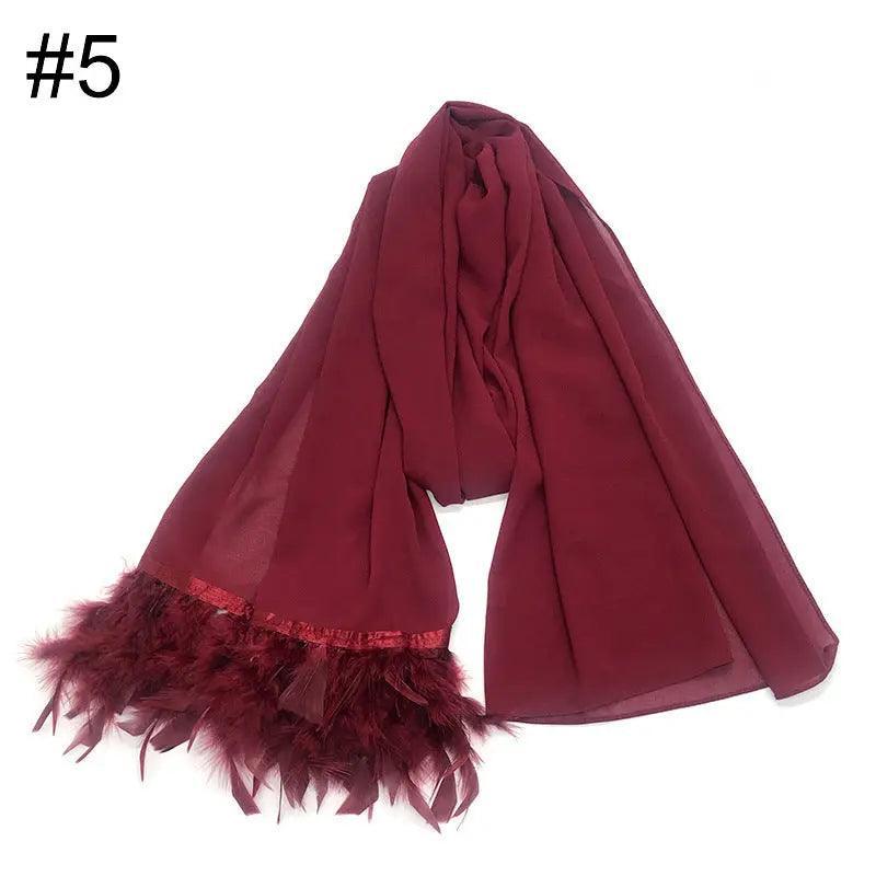 Chiffon Feather Scarf – Hijab Style