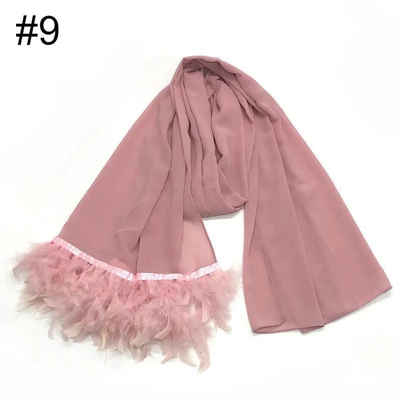 Chiffon Feather Scarf – Hijab Style